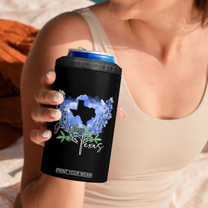 God Bless Texas Bluebonnet 4 in 1 Can Cooler Tumbler TS09 Print Your Wear