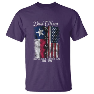 Dual Citizen Texan American T Shirt TS09 Purple Print Your Wear