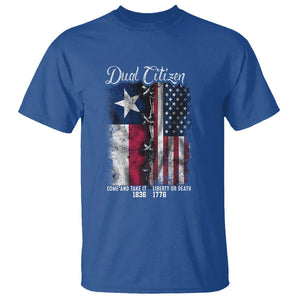 Dual Citizen Texan American T Shirt TS09 Royal Blue Print Your Wear