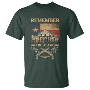 Texas T Shirt Remember The Alamo San Antonio 1836 TS09 Dark Forest Green Print Your Wear