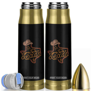 It's Better In Texas Retro Western Cowboy Bullet Tumbler TS09 Black Print Your Wear