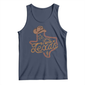 It's Better In Texas Retro Western Cowboy Tank Top TS09 Navy Print Your Wear