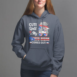 Cute Until My Puerto Rican Comes Out Messy Bun Women Girl Hoodie TS09 Navy Print Your Wear