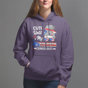 Cute Until My Puerto Rican Comes Out Messy Bun Women Girl Hoodie TS09 Purple Print Your Wear