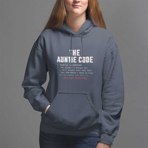 Funny Aunt Hoodie The Auntie Code Hugs Are Mandatory TS09 Navy Print Your Wear