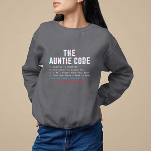 Funny Aunt Sweatshirt The Auntie Code Hugs Are Mandatory TS09 Charcoal Print Your Wear