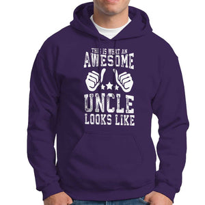 Funny Uncle Hoodie This is What an Awesome Uncle Looks Like TS09 Purple Print Your Wear