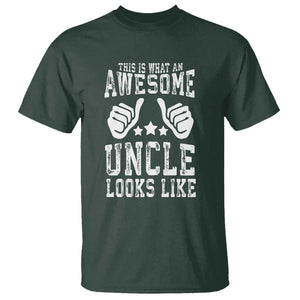Funny Uncle T Shirt This is What an Awesome Uncle Looks Like TS09 Dark Forest Green Print Your Wear