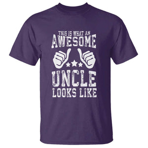 Funny Uncle T Shirt This is What an Awesome Uncle Looks Like TS09 Purple Print Your Wear