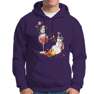 Christmas Hoodie Snowman Cheer Wine Beer Funny Xmas Drinking Party TS09 Purple Print Your Wear