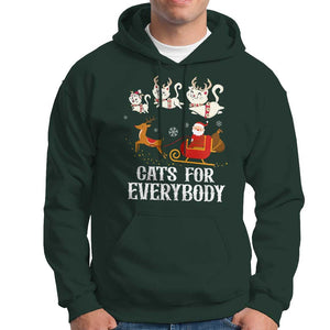 Christmas Hoodie Cats For Everybody Santa Cat Reindeer Xmas TS09 Dark Forest Green Print Your Wear