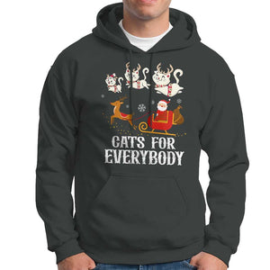 Christmas Hoodie Cats For Everybody Santa Cat Reindeer Xmas TS09 Dark Heather Print Your Wear