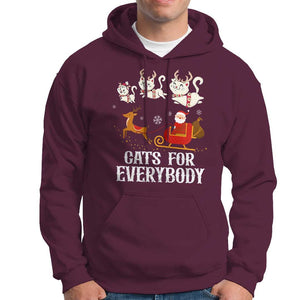 Christmas Hoodie Cats For Everybody Santa Cat Reindeer Xmas TS09 Maroon Print Your Wear