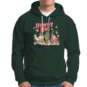 Howdy Hos Cowboy Vintage Western Christmas Hoodie TS09 Dark Forest Green Printyourwear