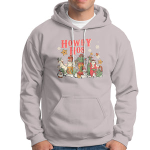 Howdy Hos Cowboy Vintage Western Christmas Hoodie TS09 Ice Gray Printyourwear