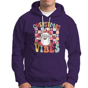 Vintage Groovy Santa Christmas Vibe Funny Retro Hoodie TS09 Purple Printyourwear