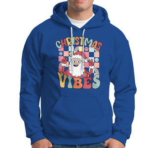 Vintage Groovy Santa Christmas Vibe Funny Retro Hoodie TS09 Royal Blue Printyourwear