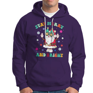 Stay Marry and bright Groovy Christmas Hippie Santa Clause Hoodie TS09 Purple Printyourwear
