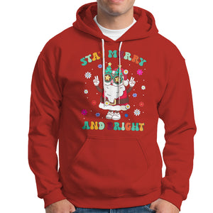 Stay Marry and bright Groovy Christmas Hippie Santa Clause Hoodie TS09 Red Printyourwear