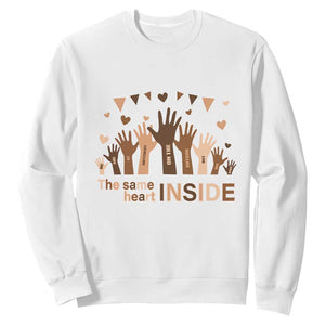Black History Month Sweatshirt We Can Be Different On The Outside But We Have The Same Heart TS09 White Printyourwear