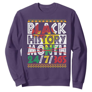Black History Month 24/7/365 Gift Pride African American Sweatshirt TS09 Purple Printyourwear