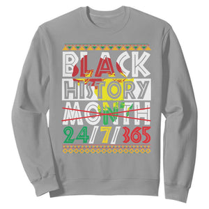 Black History Month 24/7/365 Gift Pride African American Sweatshirt TS09 Sport Gray Printyourwear