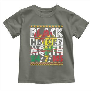 Black History Toddler T Shirt 24/7/365 Pride African American TS09 Military Green Print Your Wear