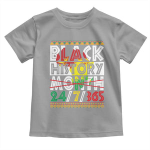 Black History Toddler T Shirt 24/7/365 Pride African American TS09 Sport Gray Print Your Wear