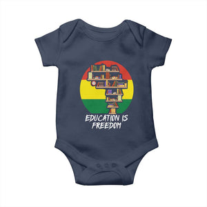 Black History Month Baby Onesie Education Is Freedom African American Educator TS09 Navy Print Your Wear