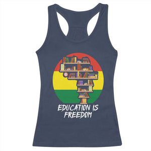 Black History Month Racerback Tank Top Education Is Freedom African American Educator TS09 Navy Print Your Wear
