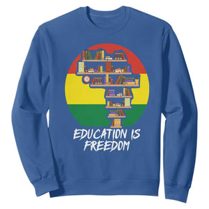 Black History Month Sweatshirt Education Is Freedom African Americans TS09 Royal Blue Printyourwear