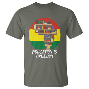 Black History Month T Shirt Education Is Freedom African Americans TS09 Military Green Printyourwear
