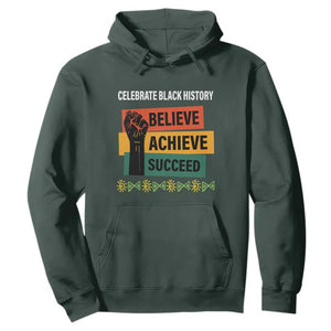 Black History Month Hoodie Believe Achieve Succeed African Americans TS09 Dark Forest Green Printyourwear