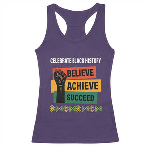 Black History Month Racerback Tank Top Believe Achieve Succeed African Americans TS09 Purple Print Your Wear