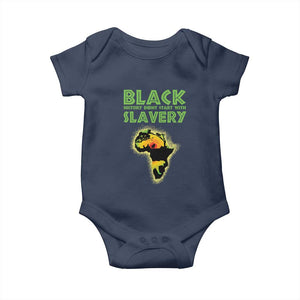 Black Freedom Baby Onesie Black History Didn't Start With Slavery African TS09 Navy Print Your Wear