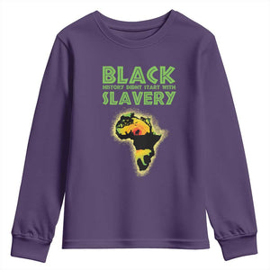 Black Freedom Youth Sweatshirt Black History Didn't Start With Slavery African TS09 Purple Print Your Wear