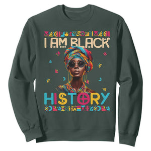 I Am Black History African American Women Pretty Sweatshirt TS09 Dark Forest Green Printyourwear