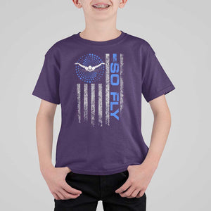 So Fly USA Swimming Team Sports Athlete Aquatic T Shirt For Kid TS09 Purple Print Your Wear