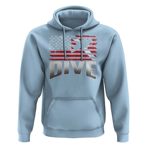 Scuba Diving Hoodie Diver Ocean American Flag TS09 Light Blue Print Your Wear