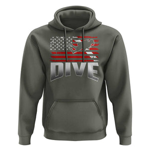 Scuba Diving Hoodie Diver Ocean American Flag TS09 Military Green Print Your Wear