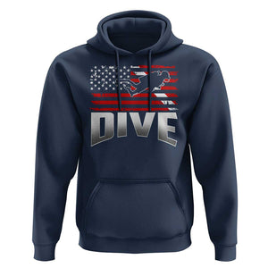 Scuba Diving Hoodie Diver Ocean American Flag TS09 Navy Print Your Wear