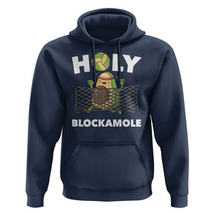 Funny Volleyball Hoodie Holy Blockamole Cute Avocado TS09 Navy Print Your Wear