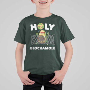 Funny Volleyball T Shirt For Kid Holy Blockamole Cute Avocado TS09 Dark Forest Green Print Your Wear