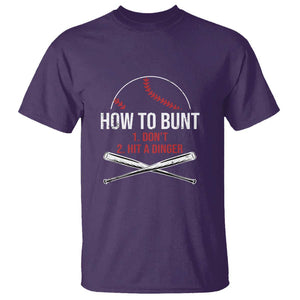 Funny Baseball T Shirt How To Bunt Don't Hit A Dinger TS09 Purple Print Your Wear