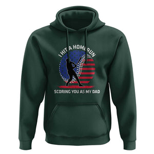 Funny Baseball Hoodie I Hit A Homerun Scoring You As My Dad TS09 Dark Forest Green Print Your Wear