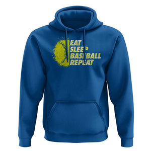 Eat Sleep Baseball Repeat Hoodie TS09 Royal Blue Print Your Wear