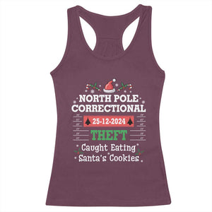 Funny Christmas Family Matching Racerback Tank Top North Pole Correctional Theft TS09 Maroon Print Your Wear