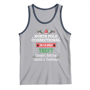 Funny Christmas Family Matching Tank Top North Pole Correctional Theft TS09 Athletic Heather Navy Print Your Wear