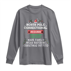 Funny Christmas Family Matching Long Sleeve Shirt North Pole Correctional Disturbing The Peace TS09 Charcoal Print Your Wear