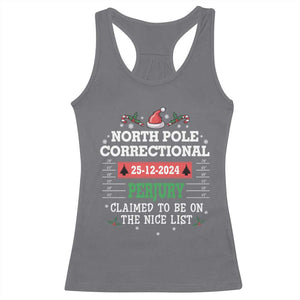 Funny Christmas Family Matching Racerback Tank Top North Pole Correctional Perjury TS09 Charcoal Print Your Wear